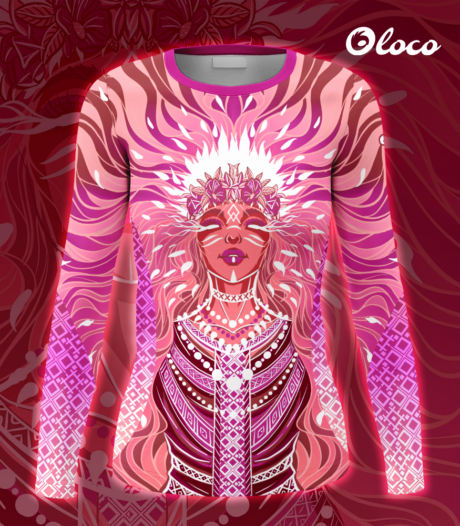 koszulka sportowa z długim rękawem wzór słowiański mokosz