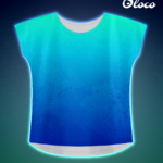 kolorowa koszulka sportowa krój nietoperz błękitna laguna