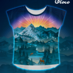 kolorowa koszulka damska sportowa krój nietoperz góry