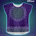 koszulka z dużym dekoltem sportowa lawenda nietoperz