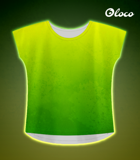 koszulka duży rozmiar krój nietoperz limonka