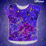 koszulka sportowa damska z dużym dekolte nocna orchidea