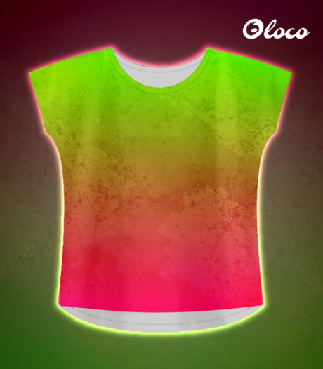 koszulka sportowa z dużym dekoltem kolorowa krój nietoperz mango