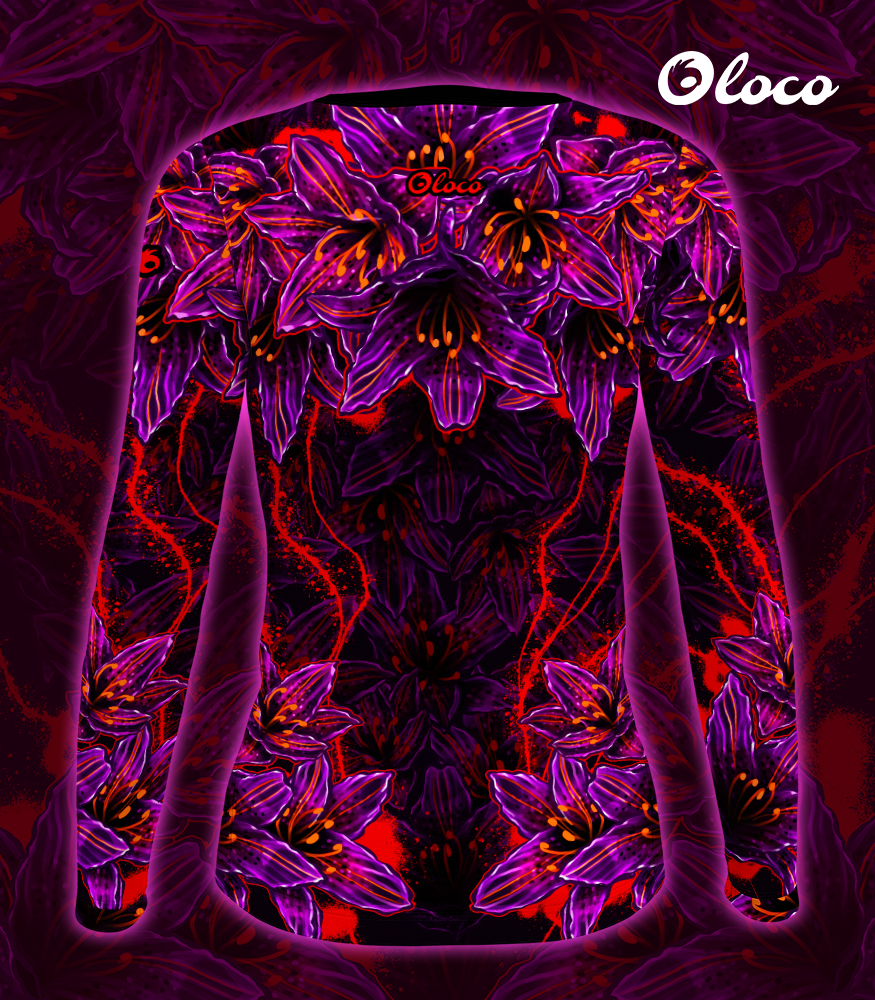 koszulka z długim rękawem sportowa czarna lilia