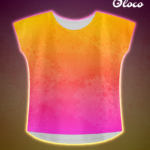 kolorowa koszulka sportowa duży dekolt krój nietoperz brzoskwinka