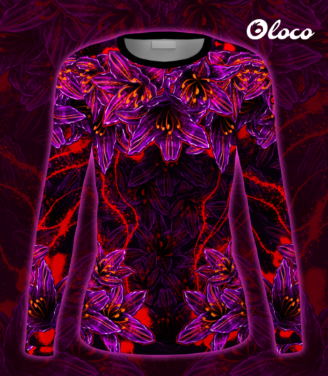 longlsleene spportowy czarno różowy czarna lilia