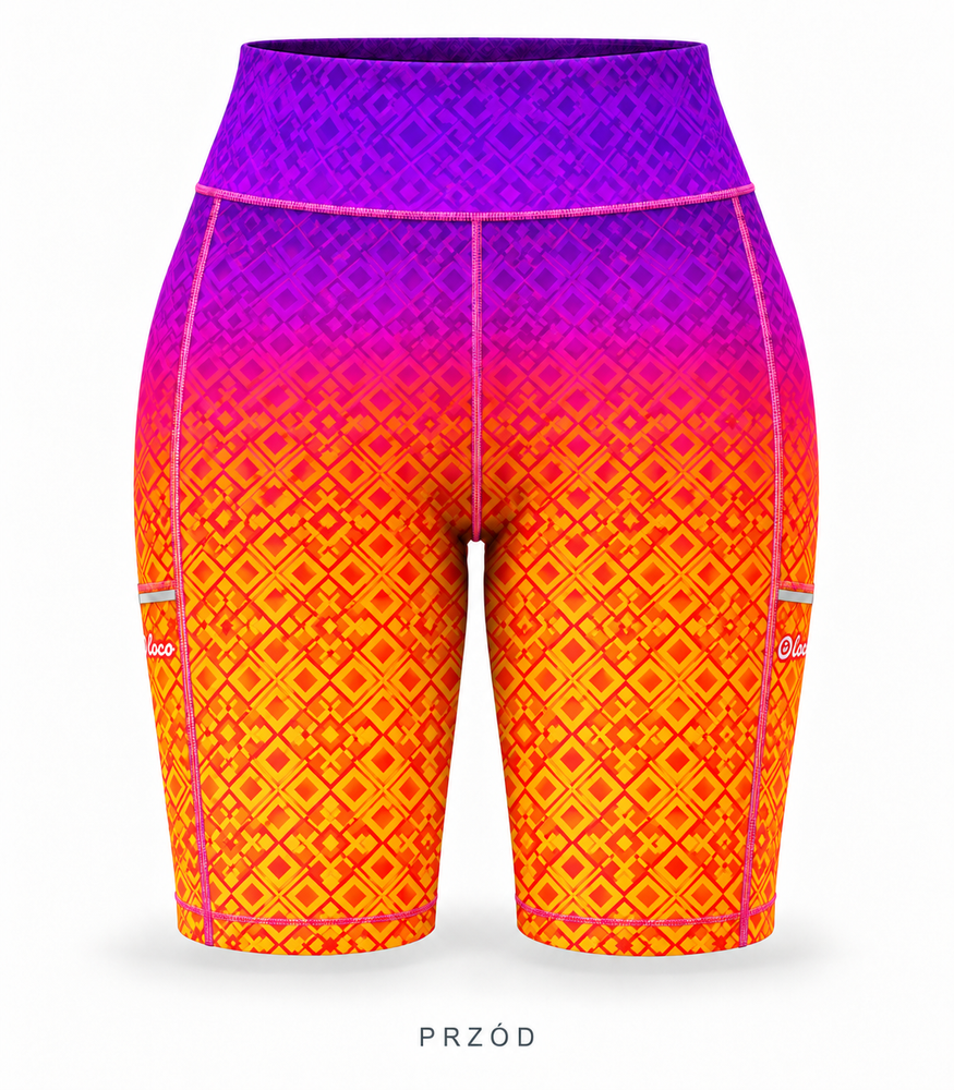 Krótkie legginsy damskie Summer LOCO – przód Krótkie legginsy damskie Summer LOCO – widok z przodu