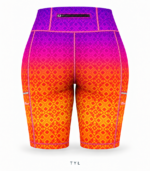 Krótkie legginsy damskie Summer LOCO – tył z kieszenią na zamek w pasie