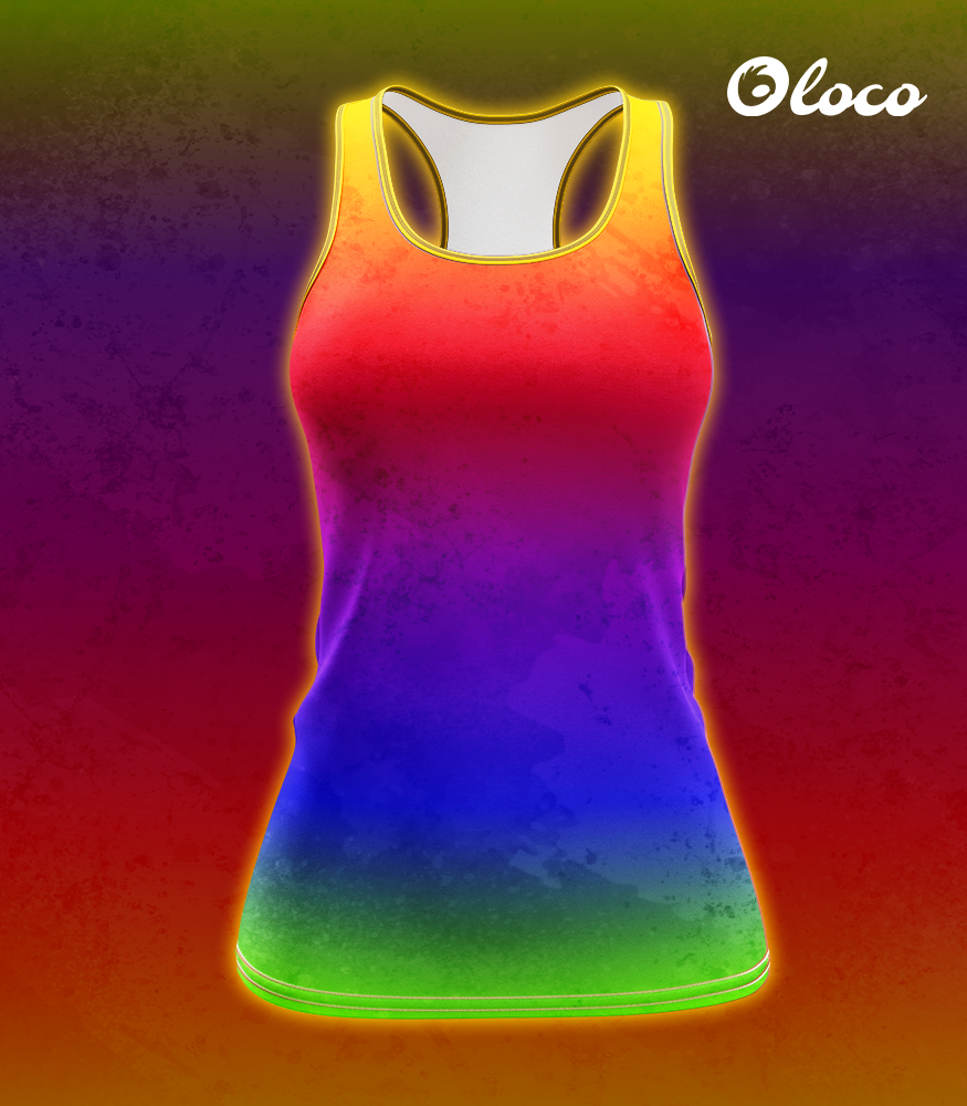 tanktop bokserka koszulka bez rękawków tęcza