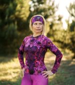czarna lilia longsleeve sportowy w kwiaty
