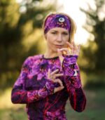 czarna lilia koszulka z długim rękawem w kwiaty