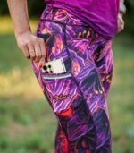 legginsy z kieszonką na telefon czarna lilia