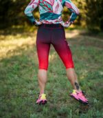 legginsy dla kobiet 3/4 czerwone wino