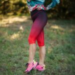 legginsy 3/4 sportowe czerwone wino